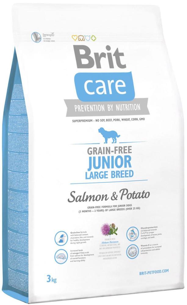 Brit Care (Брит Кеа) Grain-free Junior Large Breed (3 кг) Беззерновой корм для щенков крупных пород с лососем